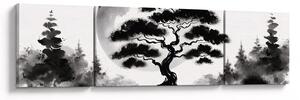 Obraz – Czarno-biały bonsai (170x50 cm)