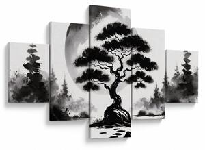 Obraz – Czarno-biały bonsai (125x70 cm)