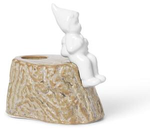 Świąteczny świecznik z porcelany i kamionki Kähler Design, dł. 9 cm