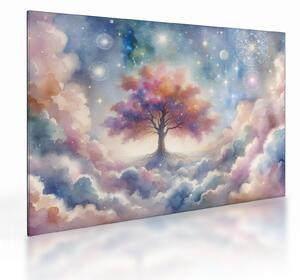 Obraz na szkle – Drzewo życia w chmurach (70x50 cm)
