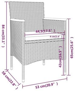 Zestaw Mebli Ogrodowych Komplet Wypoczynkowy Z Poduszkami 5-Częściowy Czarny Rattan Na Taras Balkon Ogród