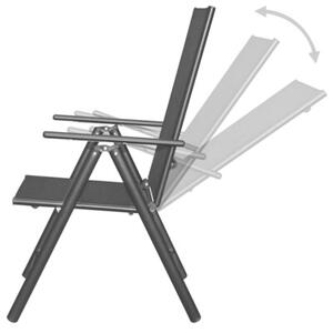 Składany 9-cz. zestaw mebli ogrodowych, aluminium, czarny