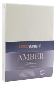 Kremowobiałe prześcieradło DecoKing Amber Collection, 200/220x200 cm
