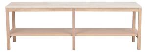 Biało-naturalna konsola z kamiennym blatem 140x40 cm Orwel – Rowico