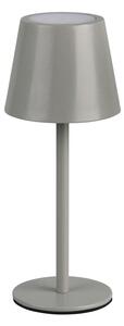 Szara lampa stołowa LED z metalowym kloszem (wysokość 21 cm) Diaz – Reality