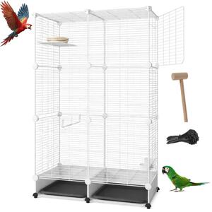 Klatka Dla Ptaków Nuxie PX4 Z Tackami 125X74X37CM Woliera Kojec Na Ptaki