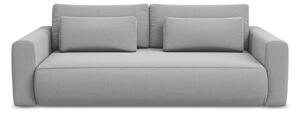 Jasnoszara aksamitna rozkładana/ze schowkiem sofa 238 cm Kapua – Makamii