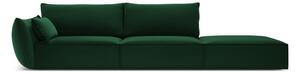 Ciemnozielona aksamitna sofa lewostronna 264 cm Vanda – Mazzini Sofas