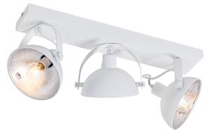 Industrialna lampa sufitowa biała ze srebrnym 3-punktowym oświetleniem regulowanym - Magnax
