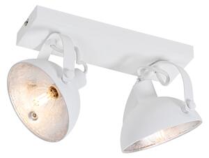 Industrialna lampa sufitowa biała ze srebrnym wykończeniem 2-punktowa regulowana - Magnax