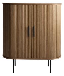 Brązowa szafka na wino w dekorze dębu z drzwiami przesuwnymi 100x118x40 cm Nola – Unique Furniture