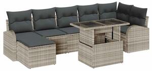 Zestaw Mebli Ogrodowych Komplet Wypoczynkowy Z Poduszkami 8-Częściowy Szary Rattan Na Taras Balkon Ogród