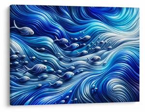 Obraz – Ryby w falach (70x50 cm)