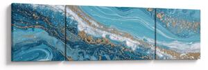 Obraz - Jasnoniebieski marmur ze złotem I. (170x50 cm)