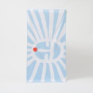 Niebieski ręcznik plażowy Sunnylife Sun Face, 175x90 cm