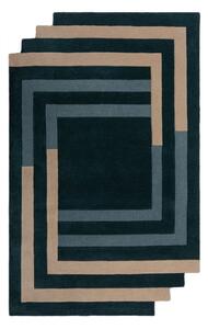 Ciemnozielony wełniany dywan tkany ręcznie 120x180 cm Labyrinth Shaped – Flair Rugs