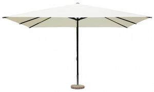 Parasol ogrodowy 3x4 m z centralnym supkiem, z czarnym supkiem z aluminium i beowym baldachimem marki Brayan