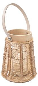 Lampion z cekinami CONE GLAM 26 cm, naturalny
