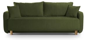 Zielona rozkładana sofa ze schowkiem 231 cm Elen – Micadoni