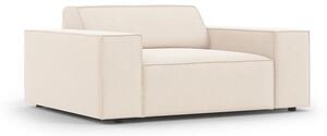 Beżowy aksamitny fotel Jodie – Micadoni Home