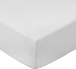 Białe prześcieradło z perkalu bawełnianego z gumką 90x190 cm Cotton Percale – Bianca