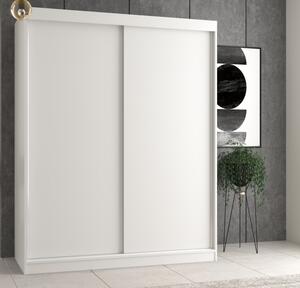 Duża biała szafa przesuwna z półkami 160 cm