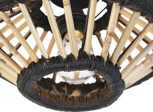 Wiejska lampa sufitowa bambusowa z czarnym 30 cm - Evalin Oswietlenie wewnetrzne