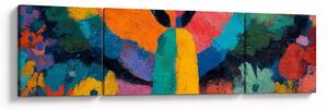 Obraz - Abstrakcyjny anioł z kwiatami (170x50 cm)