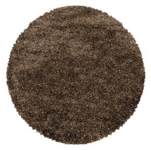 Ciemnobrązowy okrągły dywan ø 80 cm Fluffy – Ayyildiz Carpets