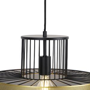 Designerska lampa wisząca złota z czarnym 40cm - Tess Oswietlenie wewnetrzne