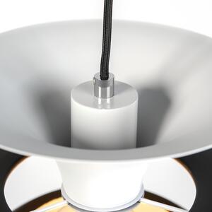 Nowoczesna lampa wisząca okrągła czarna z białym 3-warstwy - Titus Oswietlenie wewnetrzne