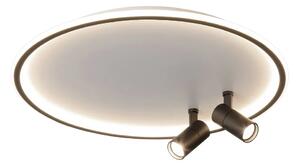 Czarny okrągły plafon LED z reflektorkami - A506-Akir