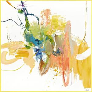 Obraz z ręcznie malowanymi elementami 102x102 cm Confidential Yellow – Malerifabrikken