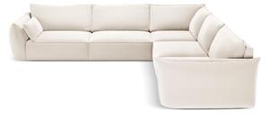 Beżowy aksamitny narożnik Vanda – Mazzini Sofas