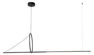 Czarna duża dekoracyjna lampa LED nad stół i wyspę - A502-Zema