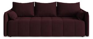 Bordowa rozkładana/ze schowkiem sofa 225 cm Moku – Makamii