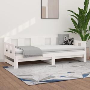 Łóżko rozsuwane, białe, lite drewno sosnowe, 2x(80x200) cm