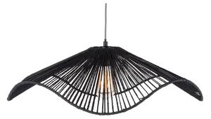 Czarna lampa wisząca z kloszem z plecionki papierowej ø 62 cm Sombra – Leitmotiv