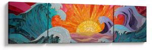 Obraz - Mozaika fal (170x50 cm)