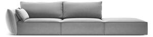 Jasnoszara aksamitna sofa lewostronna 264 cm Vanda – Mazzini Sofas