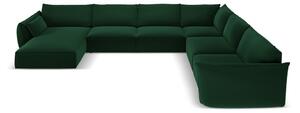 Ciemnozielony aksamitny narożnik (prawostronny/w kształcie litery U) Vanda – Mazzini Sofas