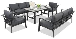 Meble ogrodowe aluminiowe Sydney Apetito 8 Garden Point antracyt