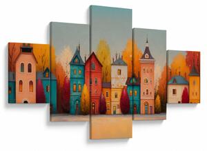 Obraz - Jesienna wieś (125x70 cm)