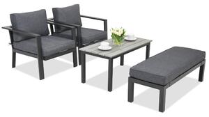 Meble ogrodowe aluminiowe Sydney Terrace z ławką Garden Point antracyt