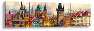 Obraz - Jesień w malowanym mieście (170x50 cm)