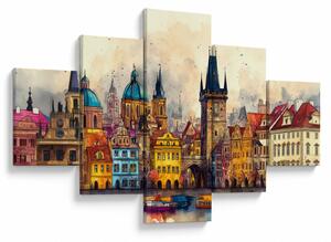 Obraz - Jesień w malowanym mieście (125x70 cm)