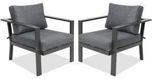 Aluminiowy fotel Sydney Garden Point antracyt - komplet 2 sztuk