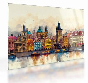 Obraz na szkle - Jesień w malowanym mieście (70x50 cm)