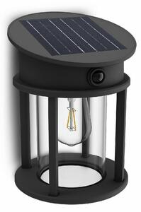 Okrągła oprawa Philips Geri UltraEfficient solarLED z czujnikiem, antracytowa, 3,2 W, 4000 K