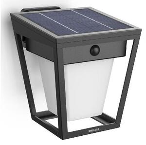 Philips Nissa UltraEfficient solarny kinkiet LED,czujnik, czarny, 1,8 W, 250/25 lm, 3000 K